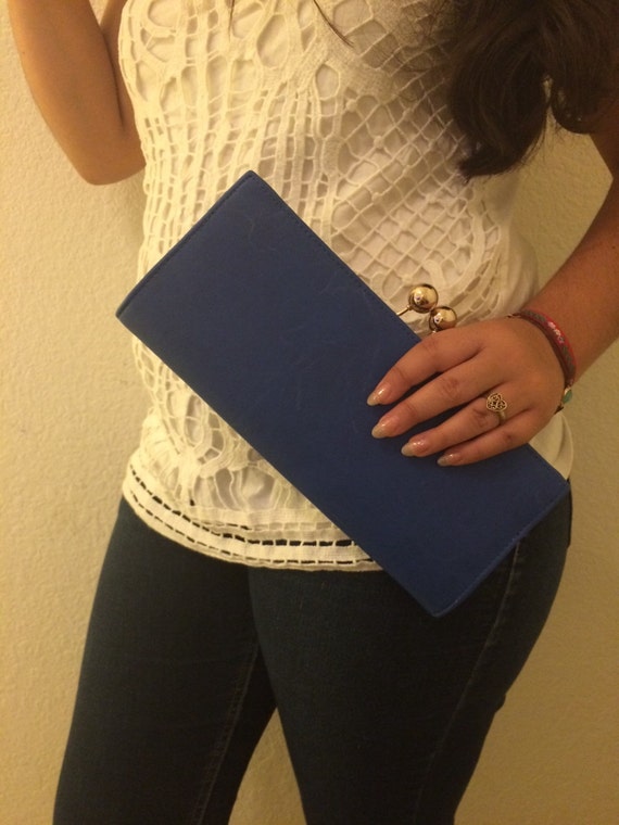 gold and blue clutch