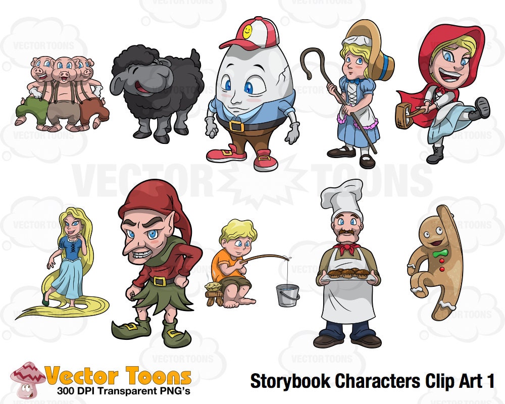 Storybook Characters Clip Art 1 Digital Clipart Digital