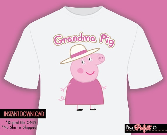 Grandma pig Peppa pig tshirt iron on transfer Peppa pig