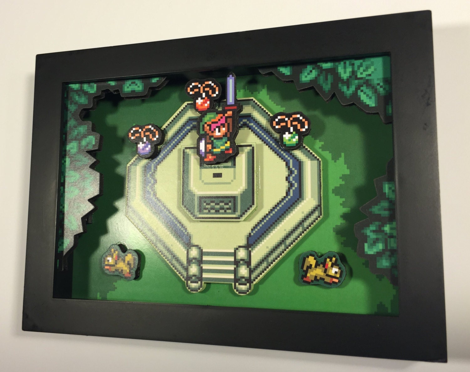 Zelda 3D Shadow Box with Master Sword from Legend of Zelda A Link to