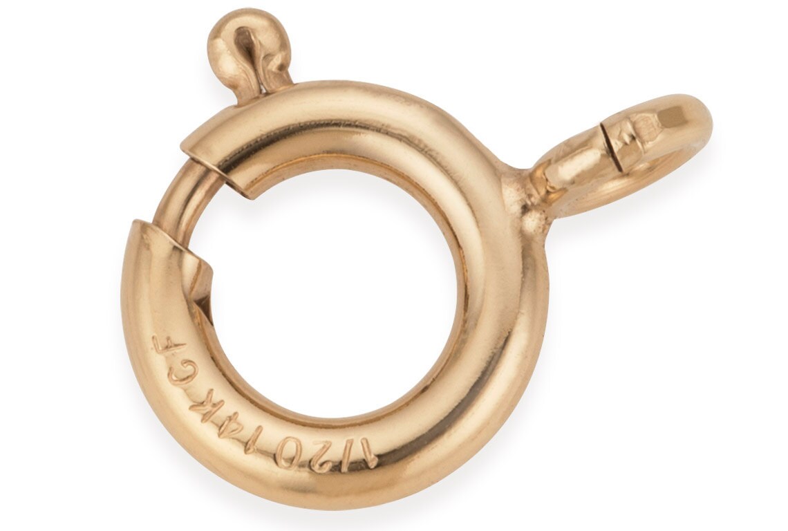 5 Pcs 8 mm 14K Gold Filled Spring Ring Clasps Open Ring
