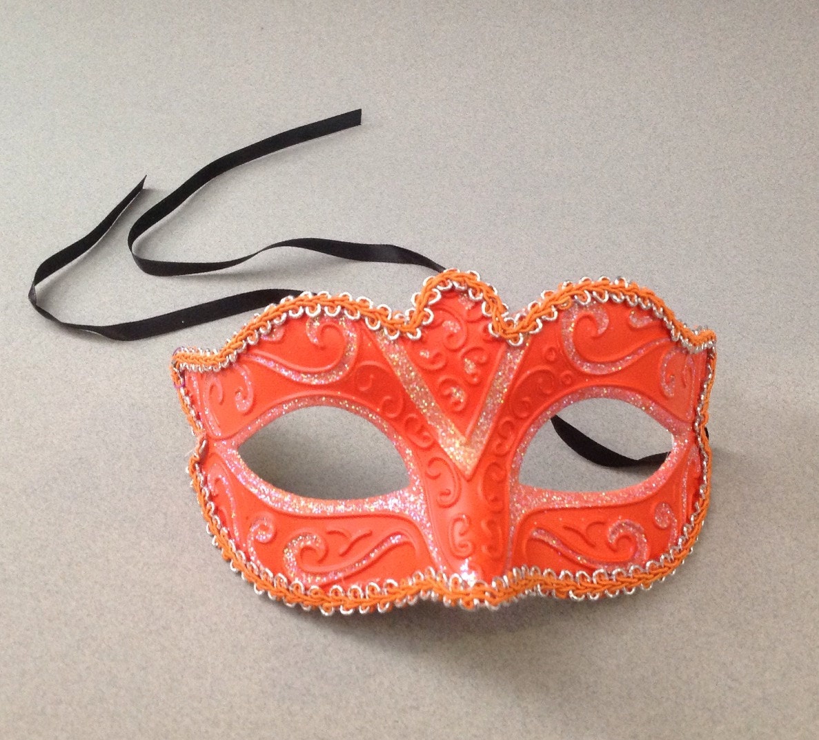 Summer Orange Masquerade Mask Venetian fairy by Crafty4Party