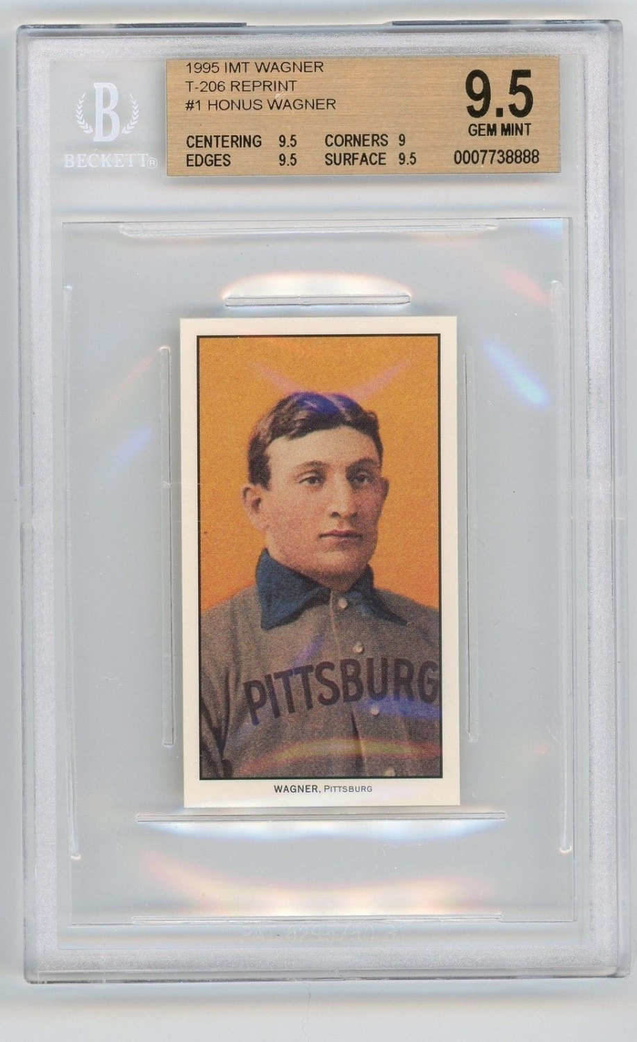 Honus Wagner 1995 T206 Tobacco Card Reprint Graded