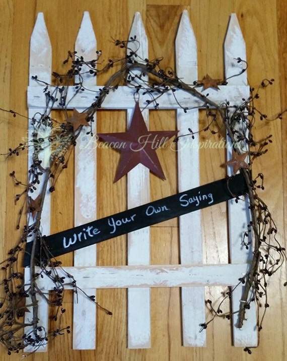 Picket fence wall hanging or Porch Sitter