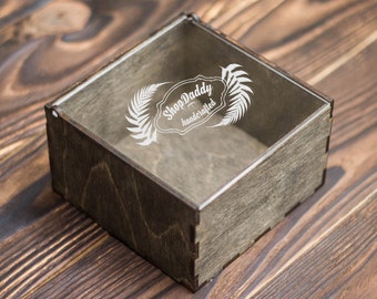Wooden box + Laser engraving (addition to your order), makes your wallet ready for given as a gift.
