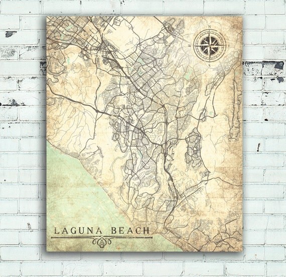 LAGUNA BEACH California Vintage map Laguna by NatalyBorichArt