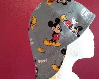 Mickey Mouse Reversible Welding Cap/ Lightweight grey flannel