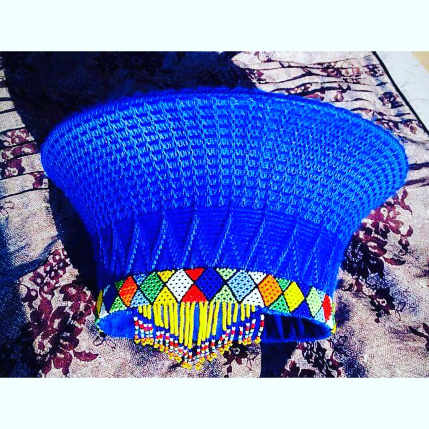 Zulu basket hat isicholo. Traditional hat worn at special