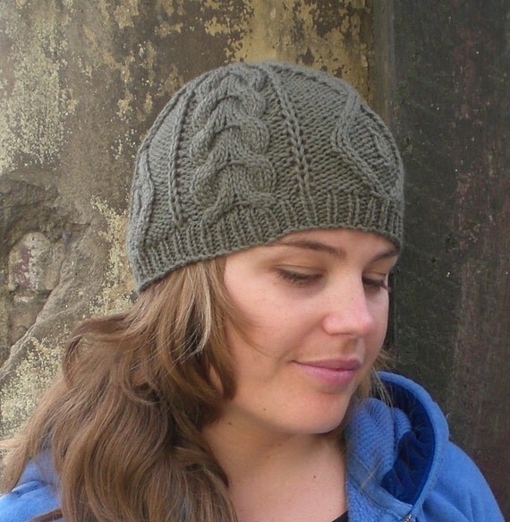 Knitting PATTERN, Cable knit beanie pattern for women and ...