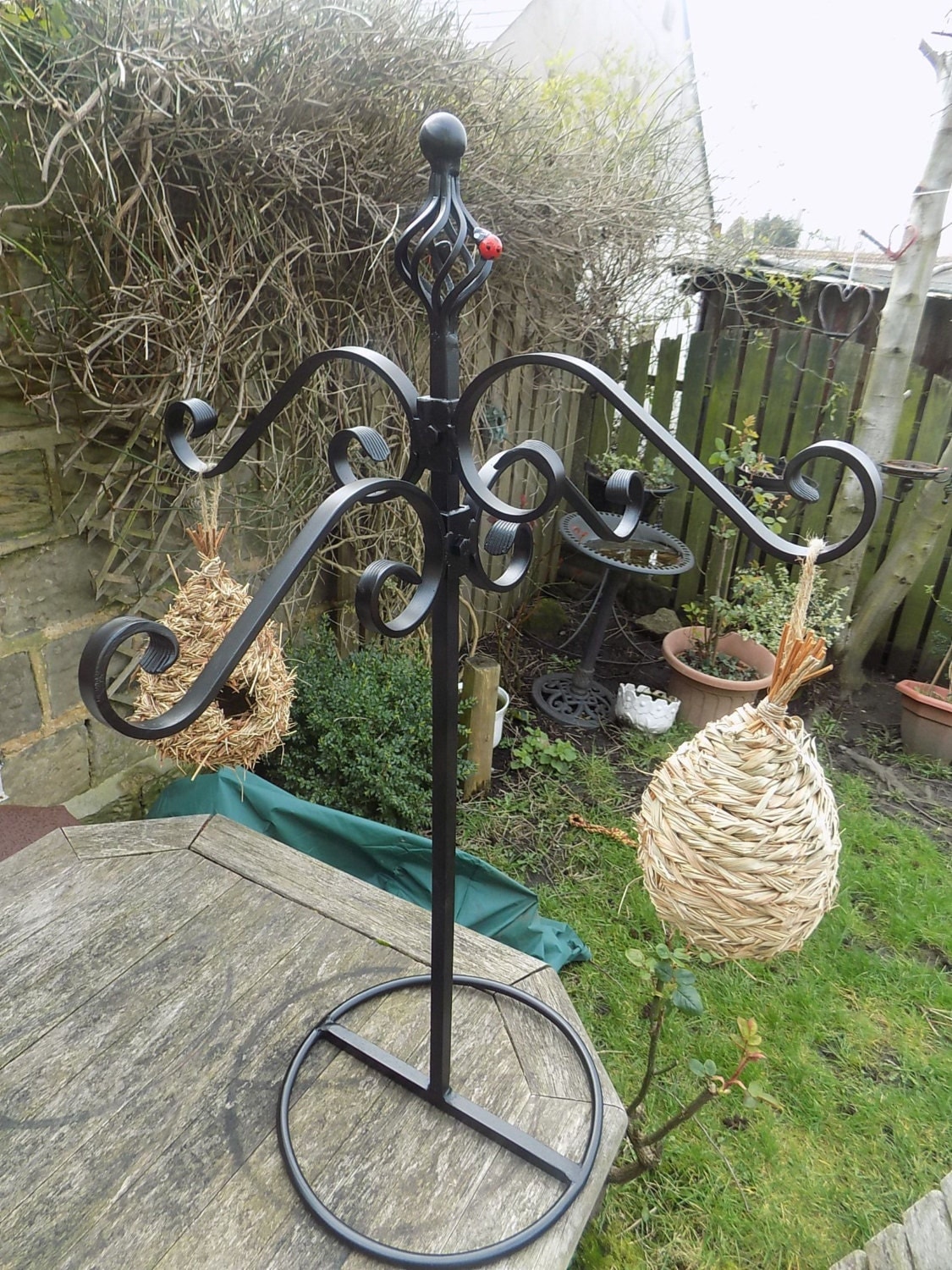 Wrought Iron Steel Bird Feeder by CKMETALCRAFT on Etsy