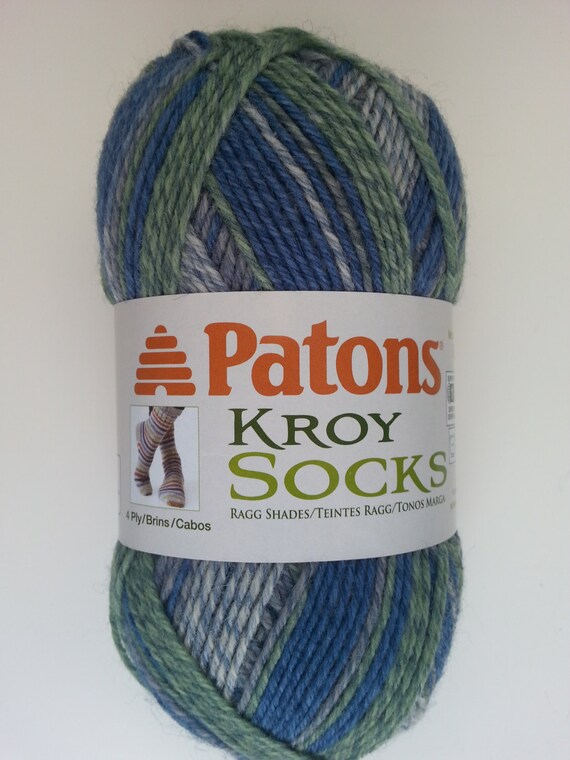 Patons Kroy Socks Ragg Shades Green Striped Ragg