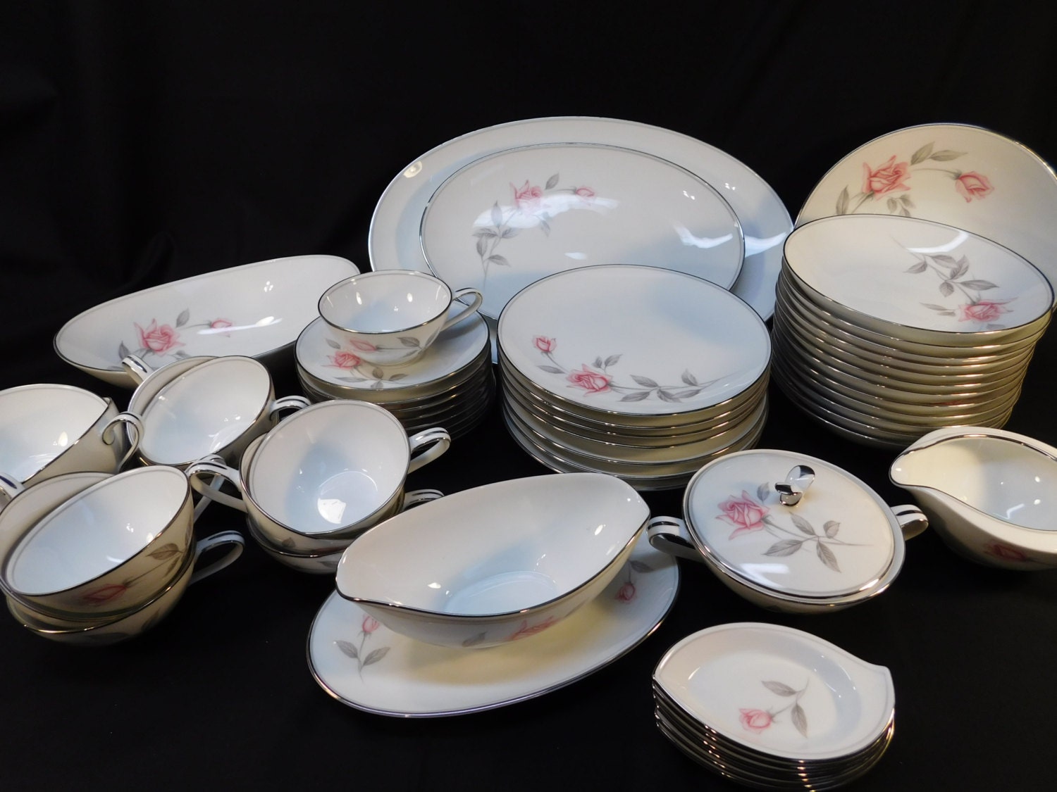 Noritake ROSEMARIE Japan China Dishes Plates Teacups