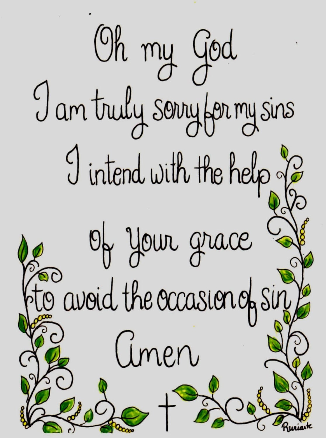 Printable Act Of Contrition Catholic Prayer 6640