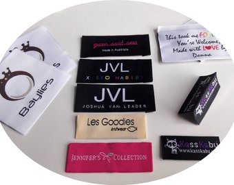 custom clothing labels - 1000 - High Quality - Garment Woven Label - Different Fold Ways- Use Your Artwork
