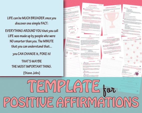 Positive Affirmations TEMPLATE by RoadToHappiness on Etsy