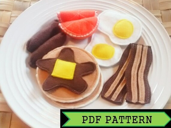  Felt Food Breakfast Set PDF Pattern 