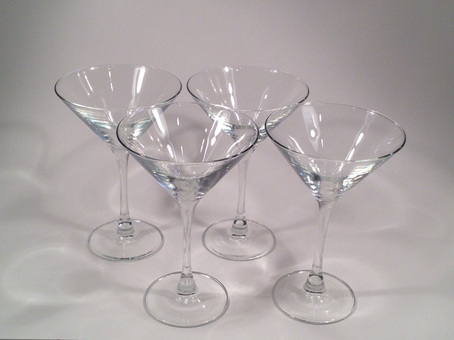Vintage Set Of 4 Long Stem Martini Glasses From The 1950's