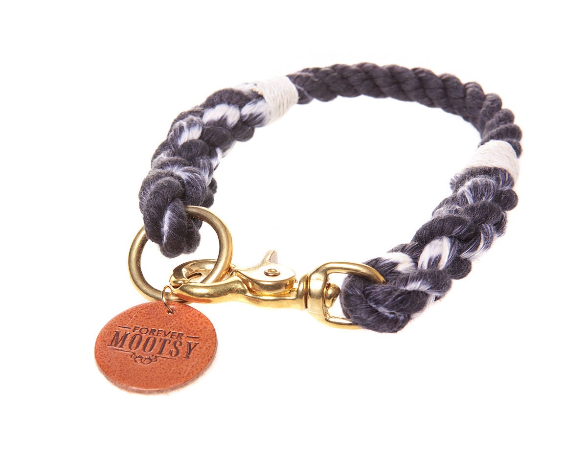 Charcoal Ombré Rope Dog Collar