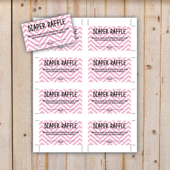 baby shower diaper raffle tickets pink chevron diy instant