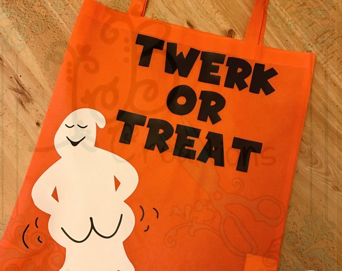 Halloween Bags, Spooky Bags, Twerk or Treat, Candy Bags, Personalized Bags totes, treats