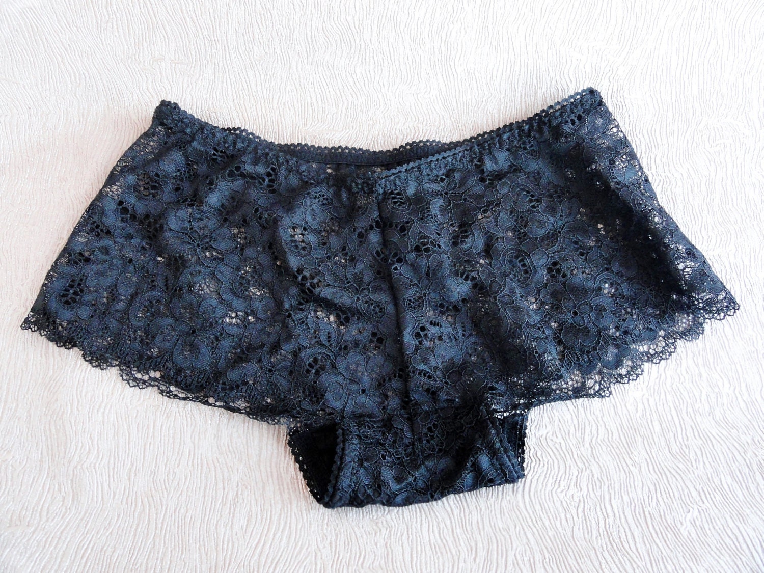 Lace Shorts Black Lace Panties Black French Knickers by BUMBERINY
