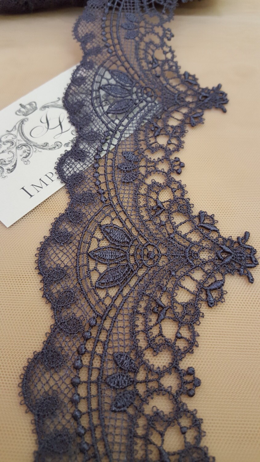 Embroidery grey Lace trim grey lace trim embroidery lace