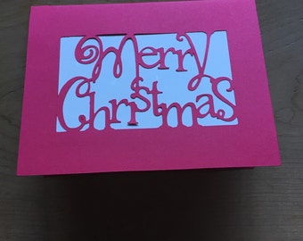 Items similar to Merry Christmas Die Cut Santa Card on Etsy