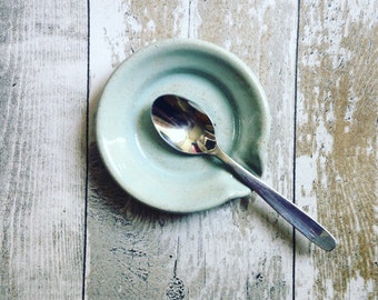Handmade Spoon Rest - Duck Egg Blue - Ready to Ship