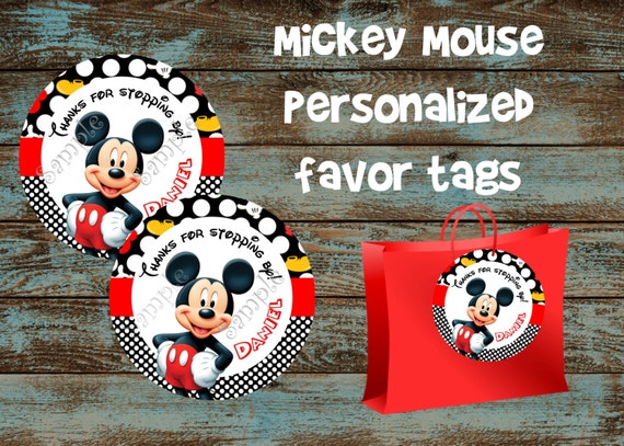 Mickey Mouse favor tags Mickey Mouse by 954onlineinvitations