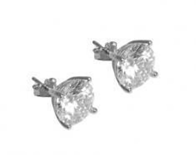 CZ Stud Earrings CZ Earrings Cubic Zirconia Sterling Silver Bridal Earrings Wedding Jewelry Silver Earrings Tiny Stud Earrings