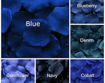 Dark Blue Silk Rose Petals, 300 petals