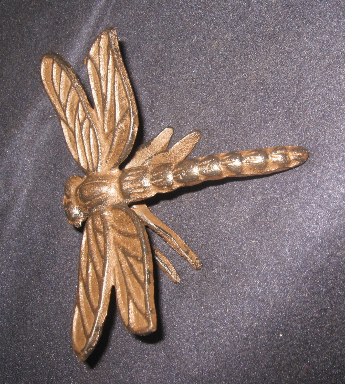 4 Long Rustic Cast Iron Dragonfly Paperweight by canopystore