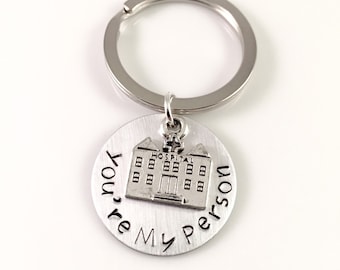 Nurse keychain, Hospital keychain, You're my person, friend keychain, Greys Anatomy, quote keyring, nurse gift, best friend gift