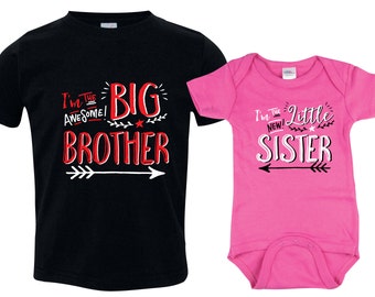 Big Brother Little Sister Set, Big Brother Shirt, Little Sister Bodysuit, Lil Sis Bodysuit, Big Bro Shirt, Big Bro Lil Sis Hipster HipSib