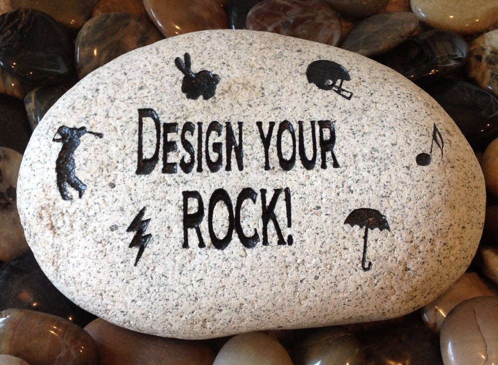 Custom / Personalized Engraved Stones Larger Stone 5 words