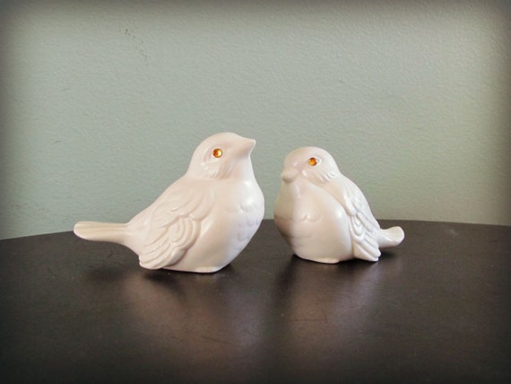 ceramic white bird figurine