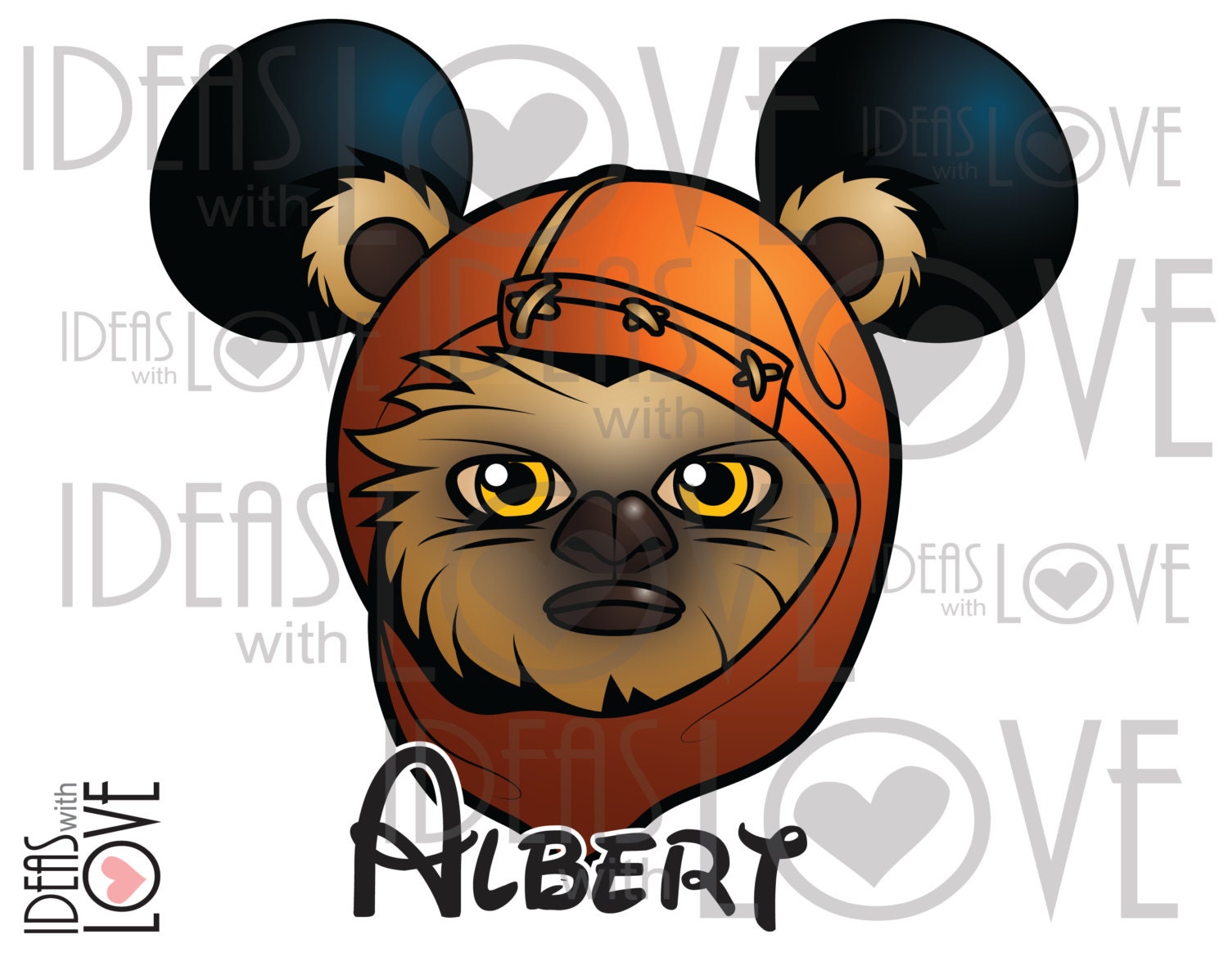 Ewok Star Wars Inspired Mickey Ears Printable Disney by IdeasLove