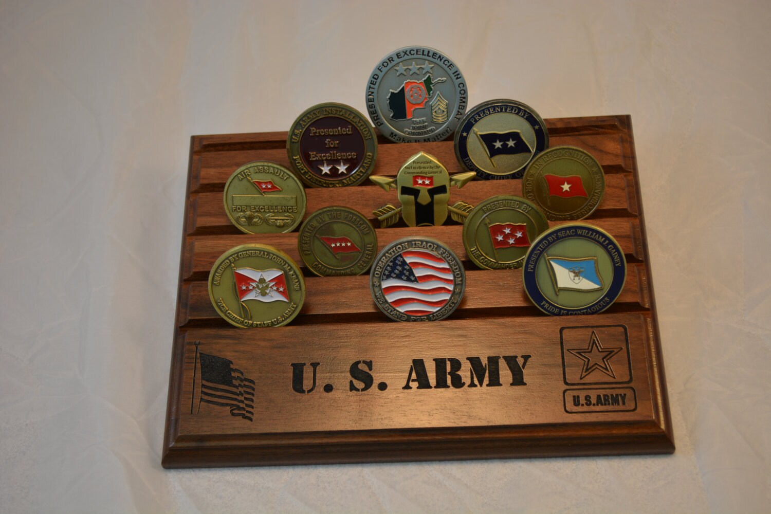 Military Challenge Coin Holder/Display 7x9 US Army