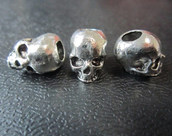 1PC Silver skull Dreadlock beads dread Hair Braid Jewelry Beard Beads Accessories 5mm hole
