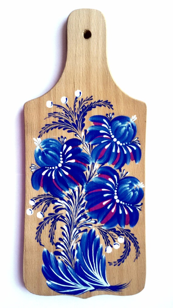 Wooden Cutting Board Handmade Hand Painted Ukrainian by LuisaVetta