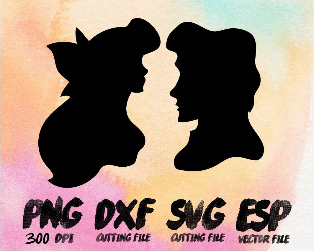 Download Disney couple Ariel and Eric Clipart SVG Cutting ESP