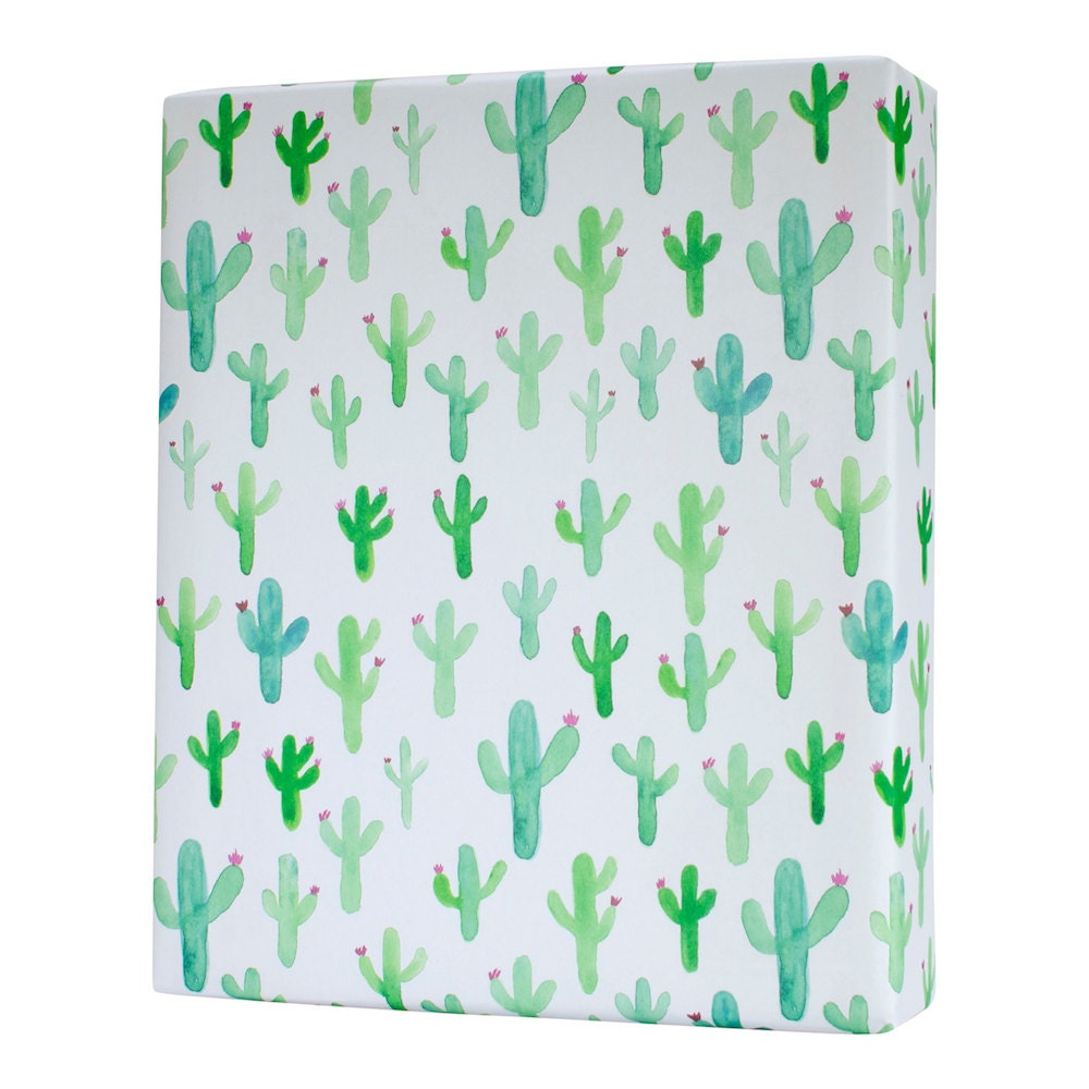 Watercolor Cactus Wrapping Paper 3 Flat Sheets by Revel