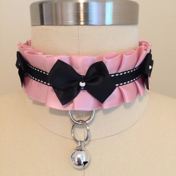 Pink Kitten Play Collar Cosplay Collar Pet Play by TheFlirtyKitten