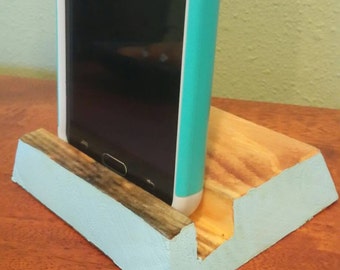 Reclaimed Smartphone/ Ipod Stand "Light Blue"