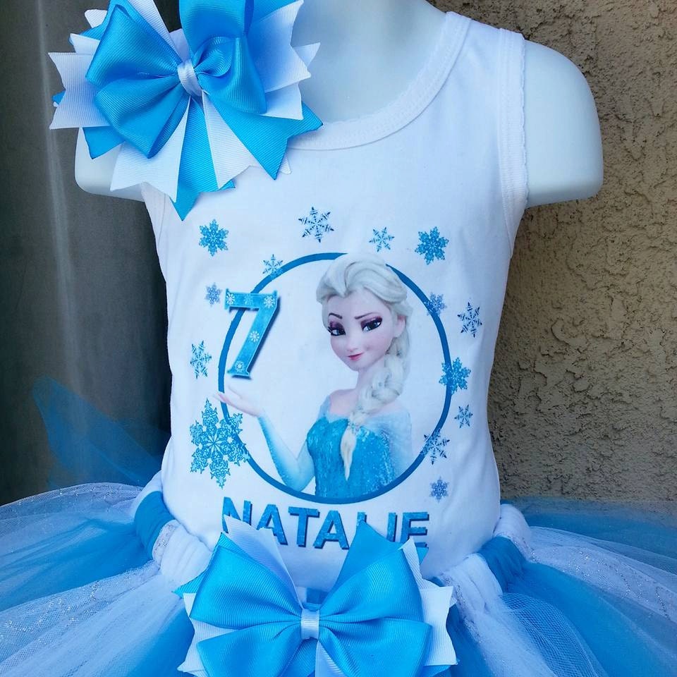 Frozen Elsa birthday shirt and hair bow