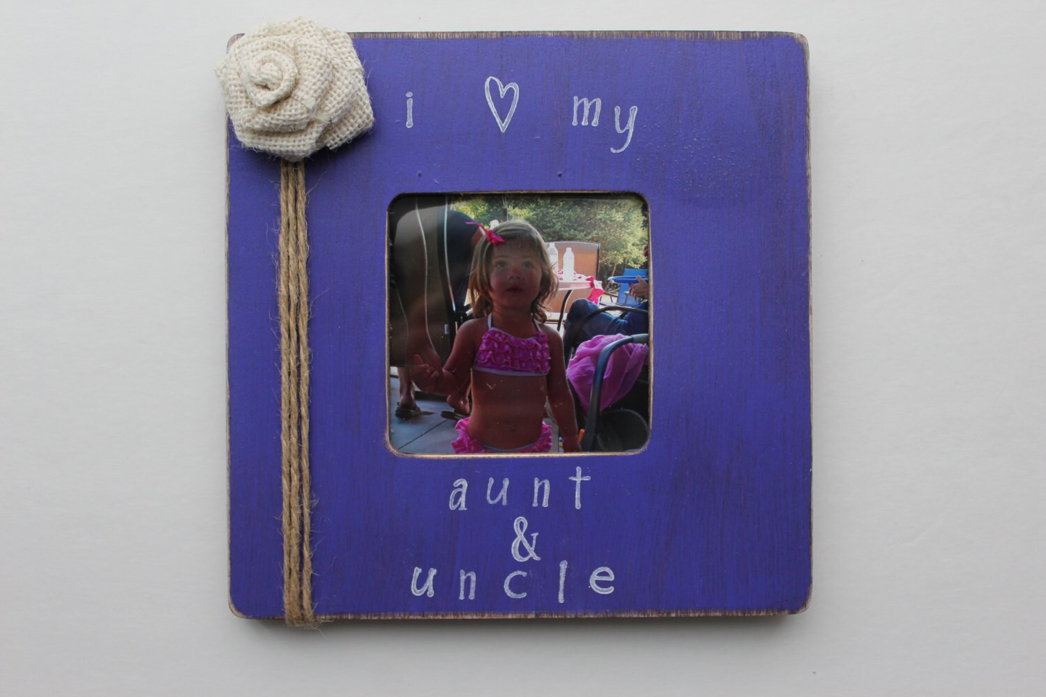 Aunt and Uncle Picture Frame Purple Photo Frame Rustic