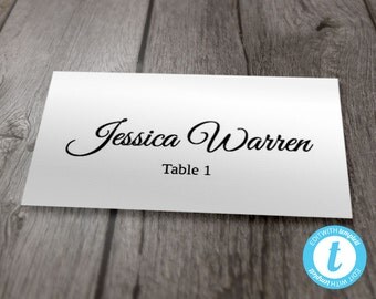 Wedding Place Card Template Flat | Printable | Calligraphy | Instant DOWNLOAD | Edit Right in Your Browser | Flat Style Avery 8871