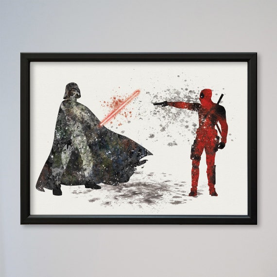 Star Wars Deadpool vs Darth Vader Poster by LaDecorColor on Etsy
