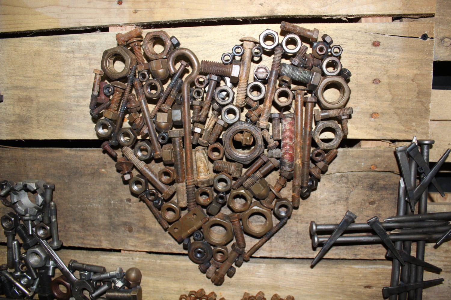 Metal Art Heart welded with repurposed old farm scrap