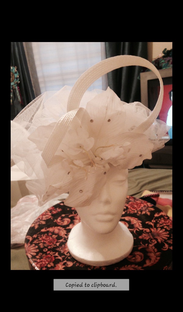 Vintage White Lily Floral Hat Haute Juice